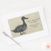 ヴィンテージファームダック卵カートンアドレスステッカー 長方形シール (封筒)