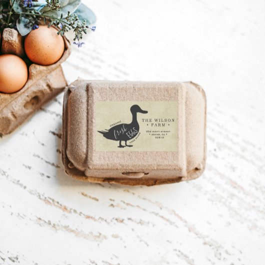 ヴィンテージファームダック卵カートンアドレスステッカー 長方形シール