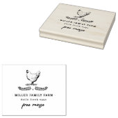 ヴィンテージファームチキンイラストレーション卵カートンスタンプ ラバースタンプ (押印)