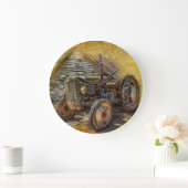 ヴィンテージファームトラクタオールドバーンシェッド ラージ壁時計 (ホーム)