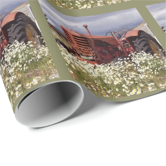 ヴィンテージファームトラクタギフトラッピング紙 ラッピングペーパー (ロールコーナー)