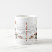 ヴィンテージファームトラクタパーソナライズされた コーヒーマグカップ (中央)