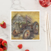 ヴィンテージファームトラクターオールドバーンシェッド スタンダードランチョンナプキン (インサイチュ)