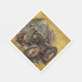 ヴィンテージファームトラクターオールドバーンシェッド スタンダードランチョンナプキン (角)