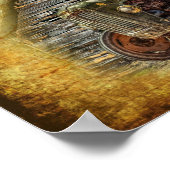 ヴィンテージファームトラクターオールドバーンシェッド ポスター (角)