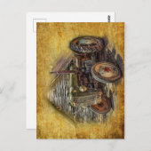 ヴィンテージファームトラクターオールドバーンシェッド ポストカード (正面/裏面)