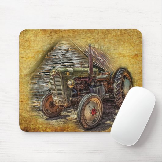ヴィンテージファームトラクターオールドバーンシェッド マウスパッド (マウス)