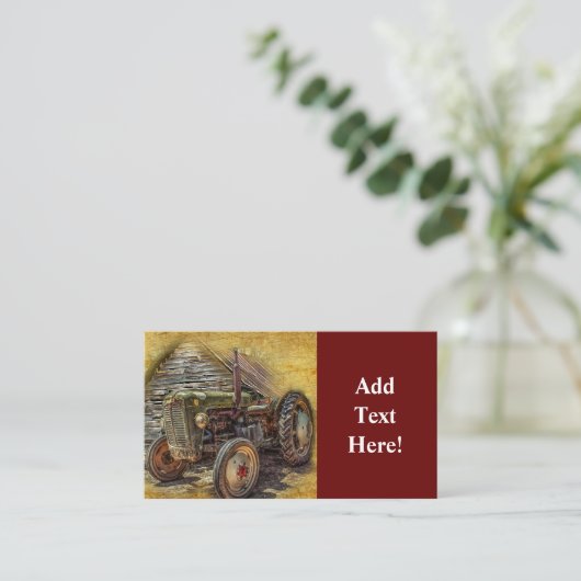 ヴィンテージファームトラクターオールドバーンシェードビジネスカード 名刺 (スタンド正面)