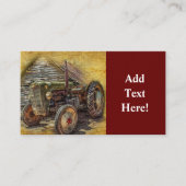 ヴィンテージファームトラクターオールドバーンシェードビジネスカード 名刺 (正面)