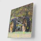 ヴィンテージファームトラクターカスタマイズ時計- it スクエア壁時計 (傾斜)