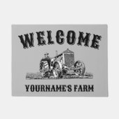 ヴィンテージファームトラクターテンプレート歓迎 ドアマット (正面)