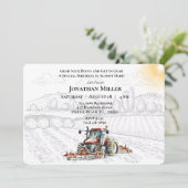 ヴィンテージファームトラクターバースデーパーティーの招待 招待状 (スタンド正面)