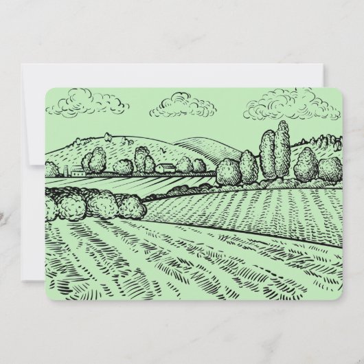 ヴィンテージファームトラクターバースデーパーティーの招待 招待状 (裏面)