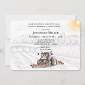 ヴィンテージファームトラクターバースデーパーティーの招待 招待状 (正面)