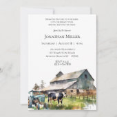 ヴィンテージファームトラクターバースデーパーティーの招待 招待状 (正面)