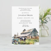 ヴィンテージファームトラクターバースデーパーティーの招待 招待状 (スタンド正面)