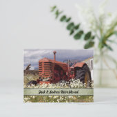 ヴィンテージファームトラクター新しいアドレスポストカード ポストカード (スタンド正面)