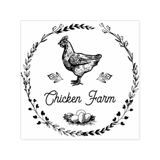 ヴィンテージファームハウスエパーソナライズされたンゴカートン セルフインキングスタンプ (デザイン)