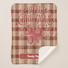 ヴィンテージファームハウスクリスマスプレッドファミリー名 シェルパブランケット