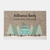 ヴィンテージファームハウスクリスマス – ファミリーウェルカム ドアマット (正面)