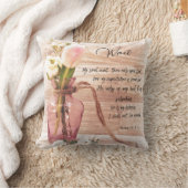 ヴィンテージファームハウスシックフローラ: Psalm Bible Verse クッション (ブランケット)