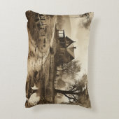 ヴィンテージファームハウスダートロードピケットフェンストイレ アクセントクッション (裏面(縦))