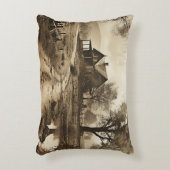 ヴィンテージファームハウスダートロードピケットフェンストイレ アクセントクッション (正面(垂直))