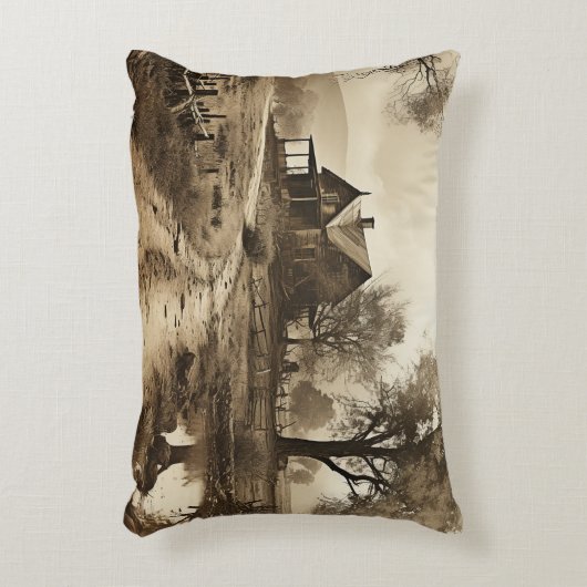 ヴィンテージファームハウスダートロードピケットフェンストイレ アクセントクッション (正面(垂直))