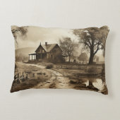 ヴィンテージファームハウスダートロードピケットフェンストイレ アクセントクッション (裏面)