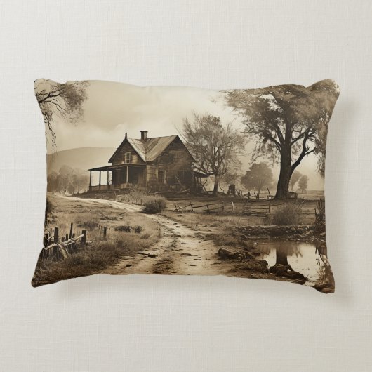 ヴィンテージファームハウスダートロードピケットフェンストイレ アクセントクッション (裏面)