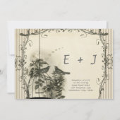 ヴィンテージファームハウスバードケージロベバ結婚ードズ 招待状 (裏面)