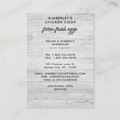 ヴィンテージファームハウスファームフレッシュエッグスチキンヘングエッグ 名刺 (裏面)