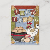 ヴィンテージファームハウスファームフレッシュエッグスチキンヘングエッグ 名刺 (正面)