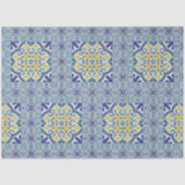 ヴィンテージファームハウスブルーホワイトイエローデクページ 薄葉紙 (正面)