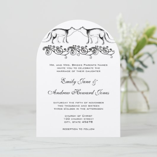 ヴィンテージファームハウスボホキツネ結婚式招待状 招待状 (スタンド正面)