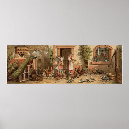 ヴィンテージファームハウスマザーアンドドータープリント ポスター (正面)