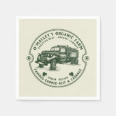 ヴィンテージファームハウスランチファームハウスデカップアート スタンダードカクテルナプキン (正面)