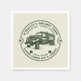 ヴィンテージファームハウスランチファームハウスデカップアート スタンダードカクテルナプキン