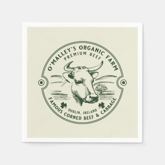 ヴィンテージファームハウス農家マーケットデコップアート スタンダードカクテルナプキン (正面)