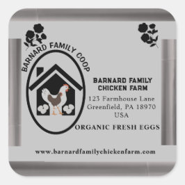 ヴィンテージファームハオーガニックウズフレッシュエッグズチキンヘン スクエアシール