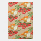 ヴィンテージファームハ素朴ウスTAUPEウォーターカラーベジー キッチンタオル (縦)