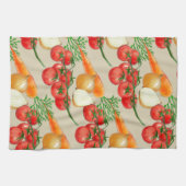 ヴィンテージファームハ素朴ウスTAUPEウォーターカラーベジー キッチンタオル (横)