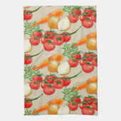 ヴィンテージファームハ素朴ウスTAUPEウォーターカラーベジー キッチンタオル (縦)