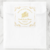 ヴィンテージファームフレッシュスイスチーズスクエアラベル スクエアシール (バッグ)