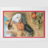 ヴィンテージファームボーイカービングハロウィンカボチャ 薄葉紙 (正面)