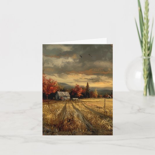 ヴィンテージファームライフ紅葉バー空白のト ノートカード (正面)