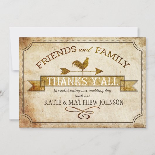 ヴィンテージファームロスターウェザー素朴ベーン 招待状 (正面)