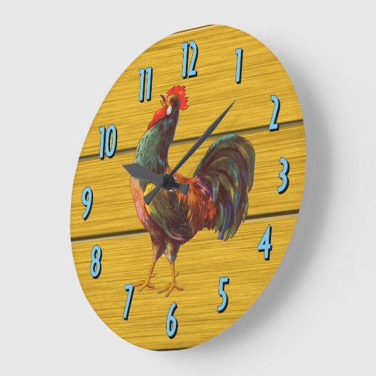 ヴィンテージファームロースターウッドプラ素朴ンクキッチン ラージ壁時計 (傾斜)