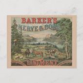 ヴィンテージファーム動物タイポグラフィエフェメラルアド ポストカード (正面)