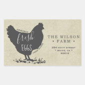 ヴィンテージファーム卵カートンアドレスステッカー 長方形シール (正面)